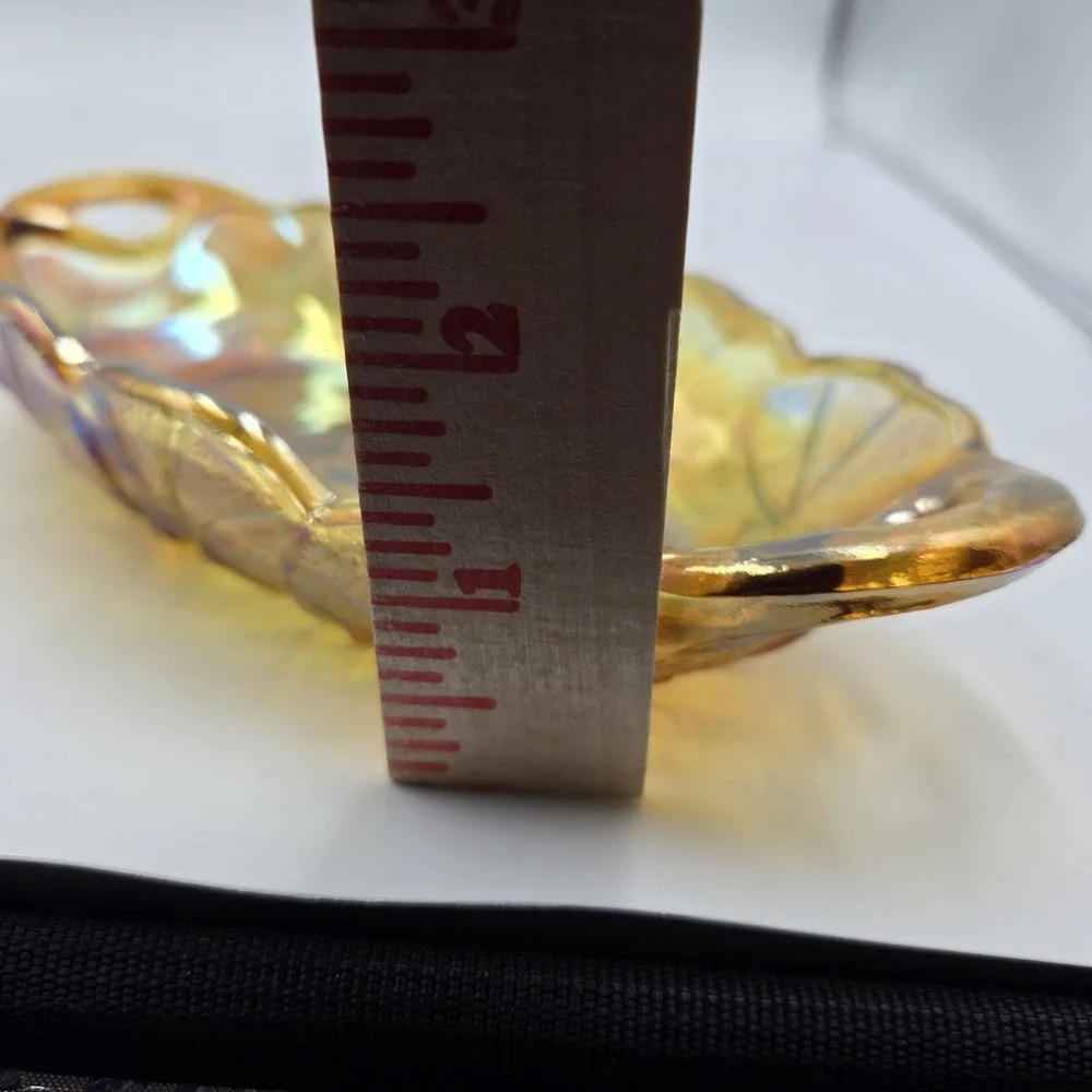 Vintage Indiana Glass‎ Lily Pons 605 Pickle Dish Iridescent Amber Relish Celery